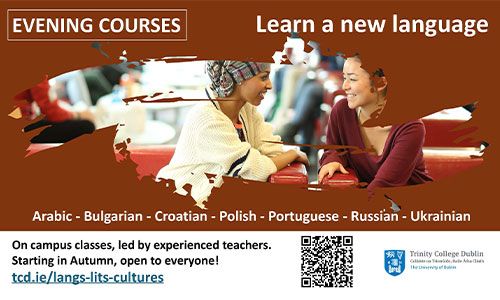 Image of modern languages evening courses registration details for 2025/26.