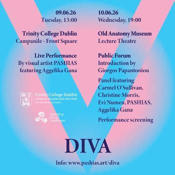Event details for DIVA performance, screening and discussion on 09 and 10 June 2026 in TCD.