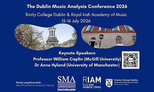 Event details for Dublin Music Analysis Conference 2026 from 13 to 16 July 2026.