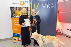 Image from left to right: Dr Marita Kerin, Dr Patricia McCarthy, Gaston, School of Education