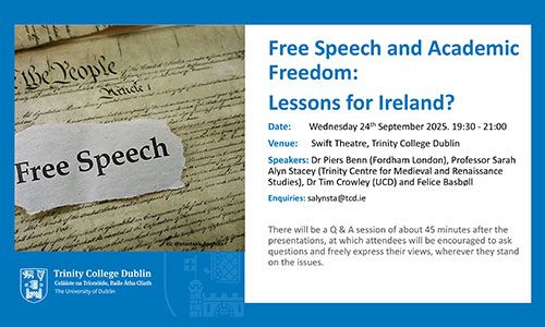 Image of event details for Free Speech and Academic Freedom talk.