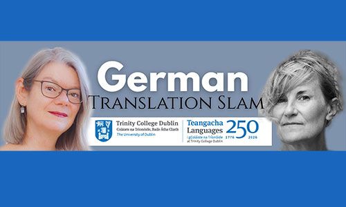 Event details for German translation slam in Trinity on 30 June 2026.