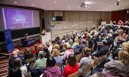 Image of lecture theatre and guests at Professor Nicola Carr's Inaugural Lecture.