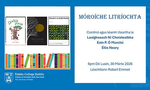 Event details for Móroíche litríochta on 30 March 2026.