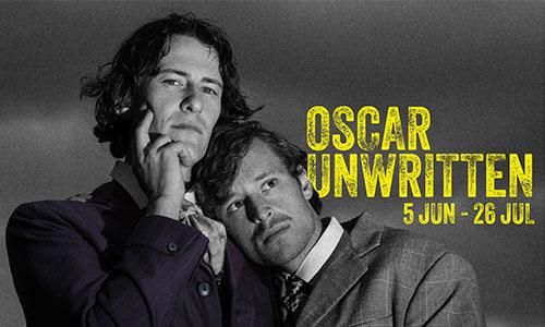 Event image for play titled Oscar Unwritten which is performed from 05 June to 26 July 2026 in the Samuel Beckett Theatre, Trinity College Dublin.