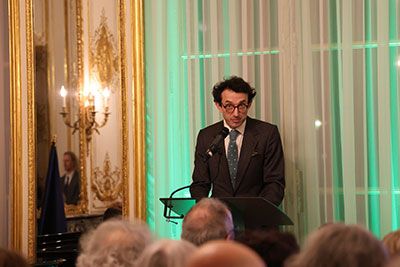 Image of Dr Max McGuinness at The Irish Proust book launch.