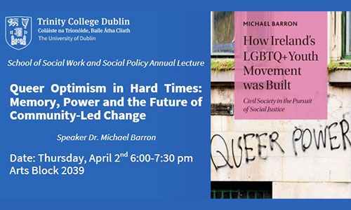 Event details for Queer Optimism in Hard Times lecture on 02 April 2026 at 18.00.