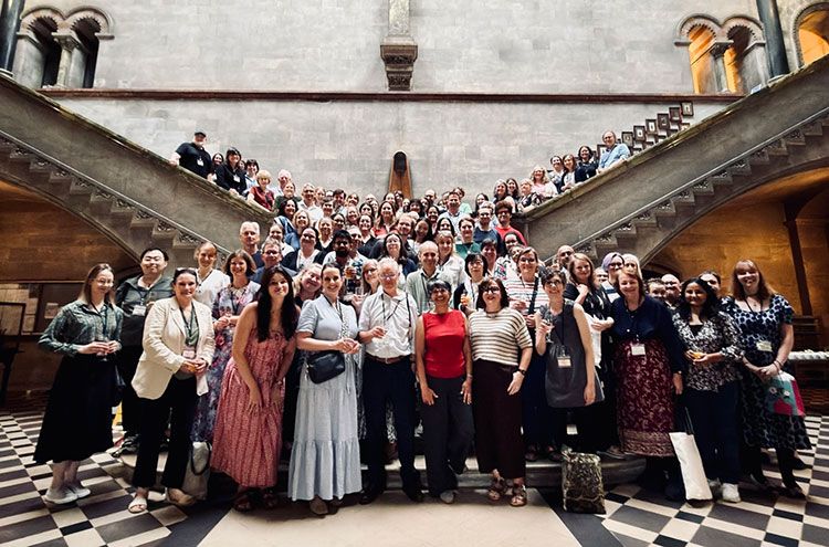 Image of all delegates at the closing reception of the RSVP conference in the Museum Building, Trinity College Dublin, in July 206.