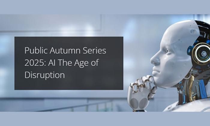 Lecture series title and image of AI Robot.
