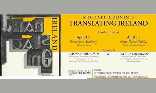 Event details for Translating Ireland Symposium on 16-17 April 2026.