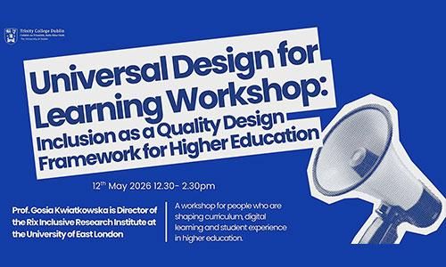 Event details for Universal Design for Learning Workshop on 12 May 2026.