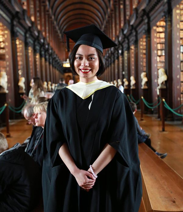 An image of a student on graduation day