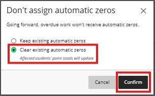 Clear Automatic Zeros