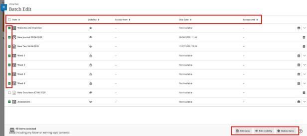 Batch Edit Options