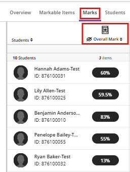 Overall Mark Step 5 - Overall Mark in Gradebook