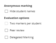 Setting up Blackboard Assignment - Marking Options