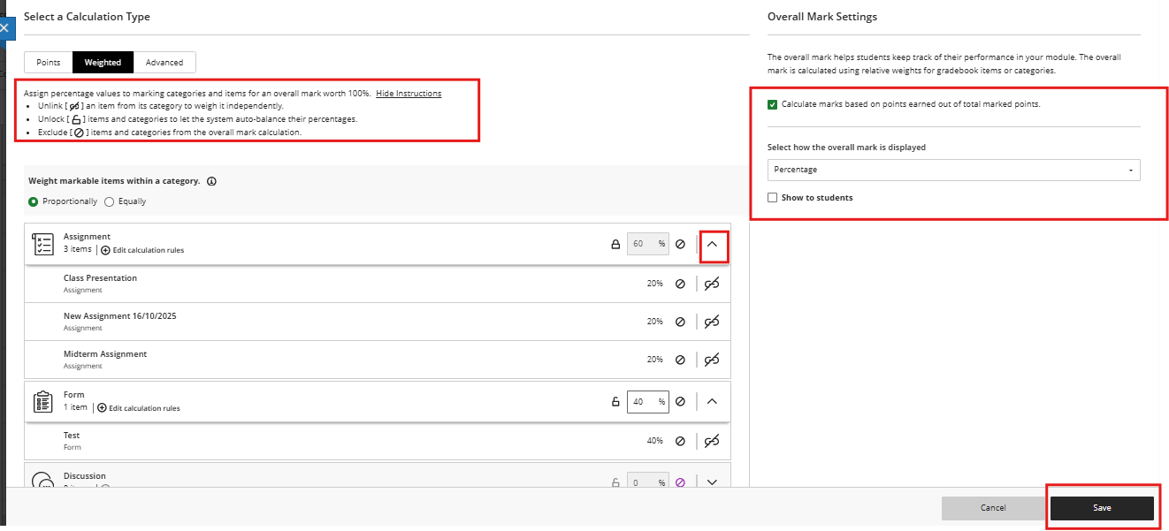 Overall Mark Step 3 - Equally Proportionally