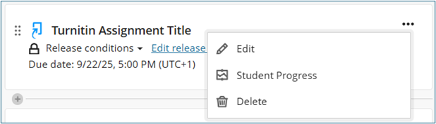 Edit Turnitin settings BB 1
