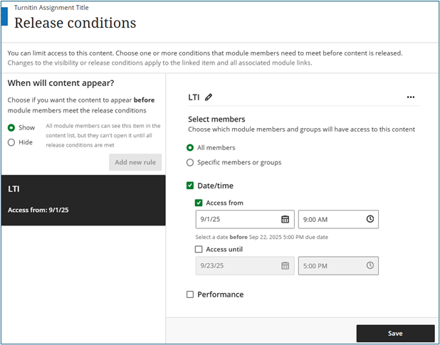 Release Conditions