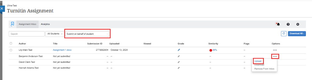 Submit on Students Behalf