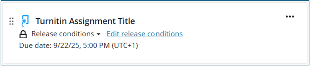 Turnitin in Module Content Area