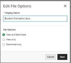 Edit File Options