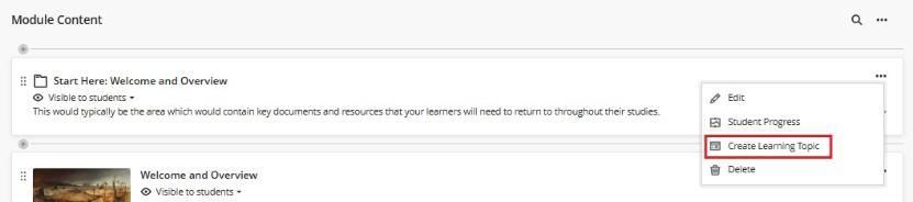 Convert Folder to Learning Topic