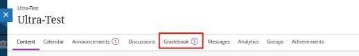 Gradebook top navigation