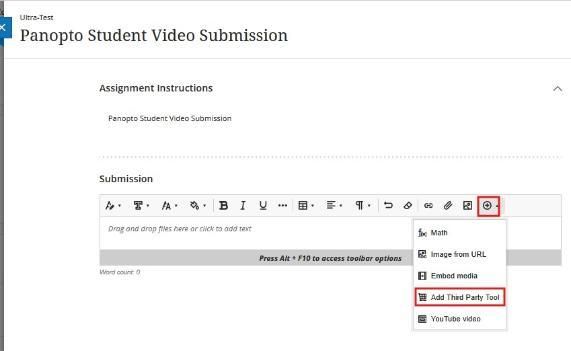 How to Open Panopto Video within Assignment