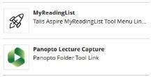 Third Party Tools - Adding MyReadingList & Panopto