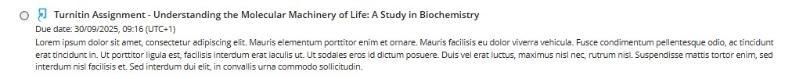 Example of Turnitin Assignment