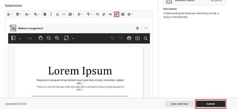 Attach Blackboard Assigment and Submit