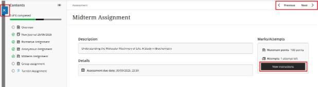 Viewing an Assignment in Learning Topic