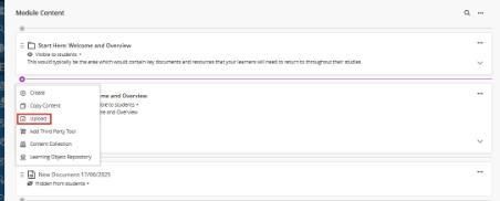 Upload a file to Module content area