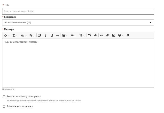 How to create and Annuncement