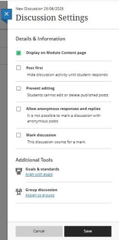 Discussion Settings