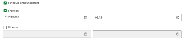 Schedule Announcement