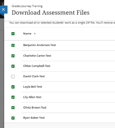 Download Submissions - click on names