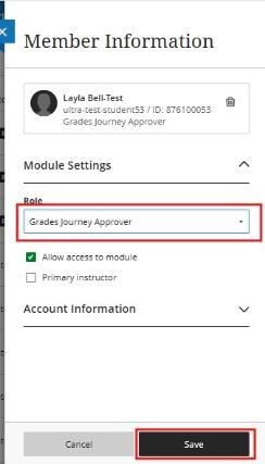 How to setup up Grades Journey Approver Role Step 2