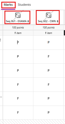 Marks Edit Grades Journey Columns