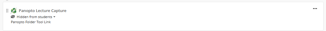 Add Panopto Lecture Capture - to Module content Area