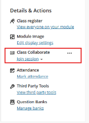 Class Collaborate Location in Ultra