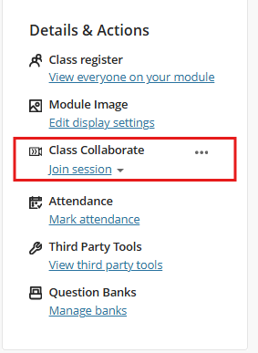 Class Collaborate Location in Ultra
