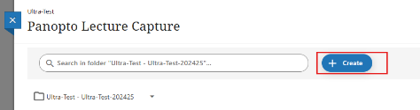 Panopto create option