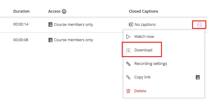 Class Collaborate Recording Download