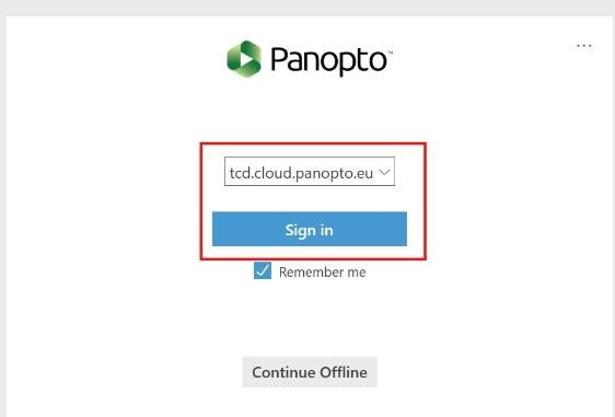 Panopto Sign in