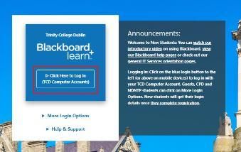 Blackboard Login Screen