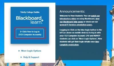 Blackboard Login Screen