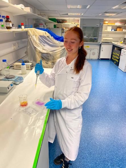 student in a lab