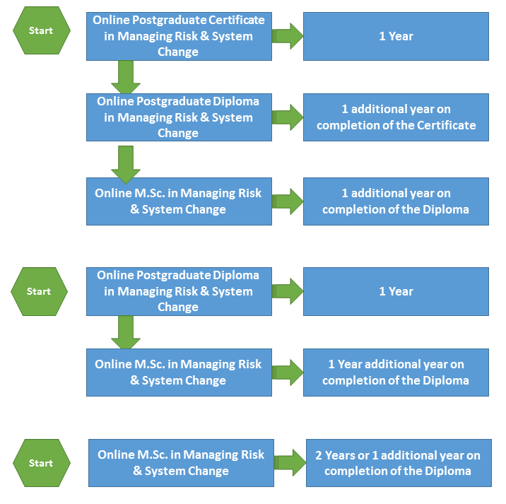 Course progression routes postgrad cert managing risk